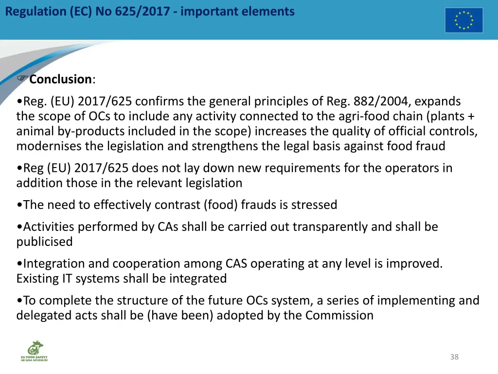 regulation ec no 625 2017 important elements 18