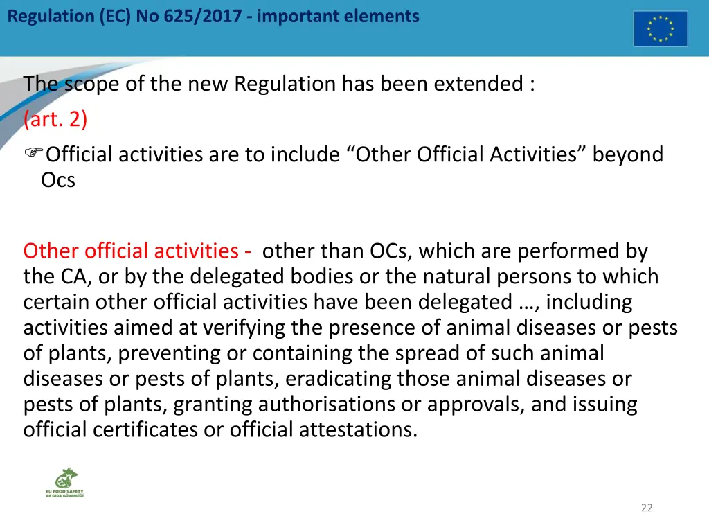 regulation ec no 625 2017 important elements 2