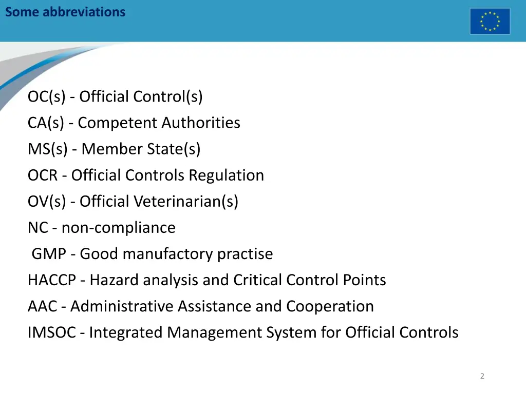 some abbreviations