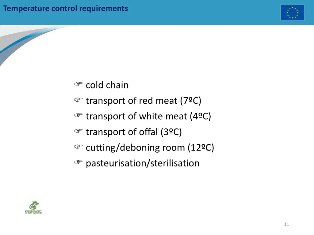 temperature control requirements