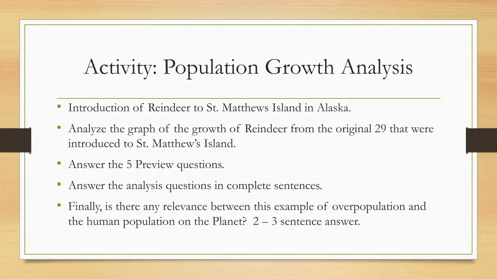 activity population growth analysis