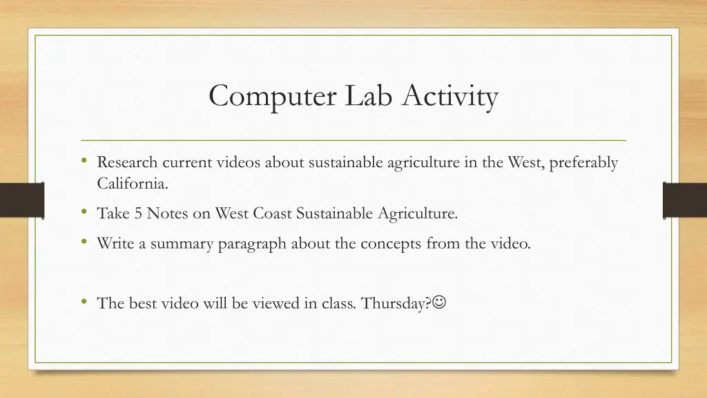 computer lab activity