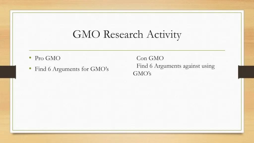 gmo research activity