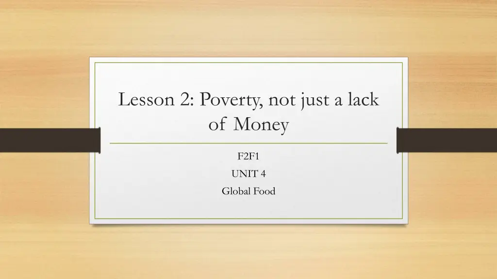 lesson 2 poverty not just a lack of money