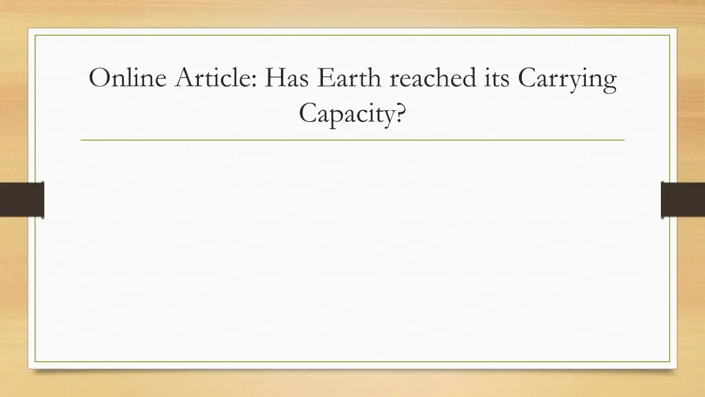 online article has earth reached its carrying