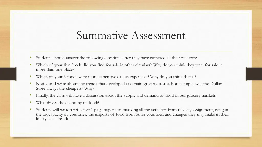 summative assessment