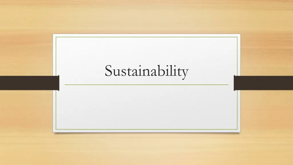 sustainability