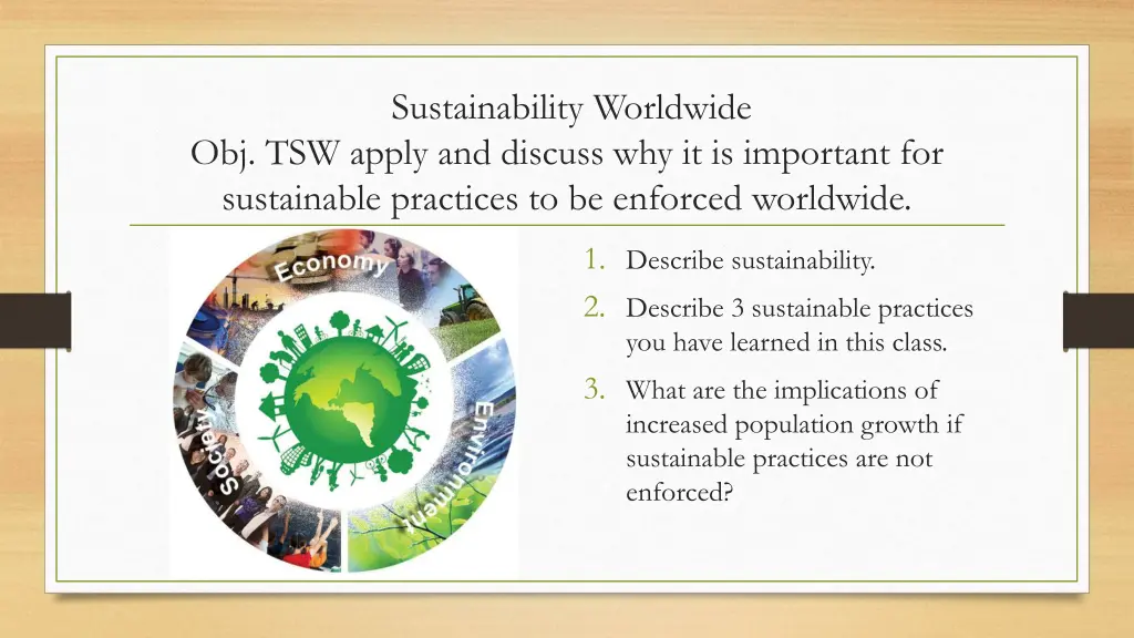 sustainability worldwide