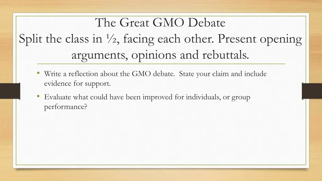 the great gmo debate