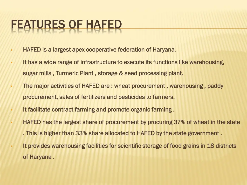 features of hafed