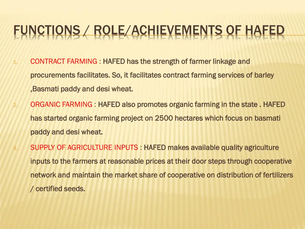 functions role achievements of hafed