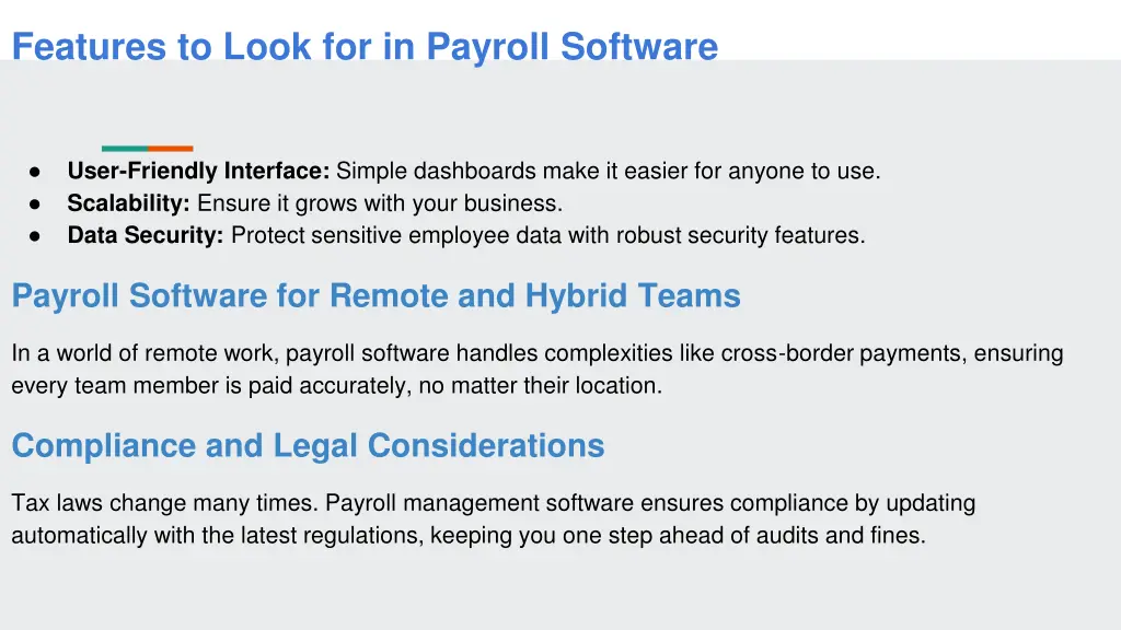 features to look for in payroll software