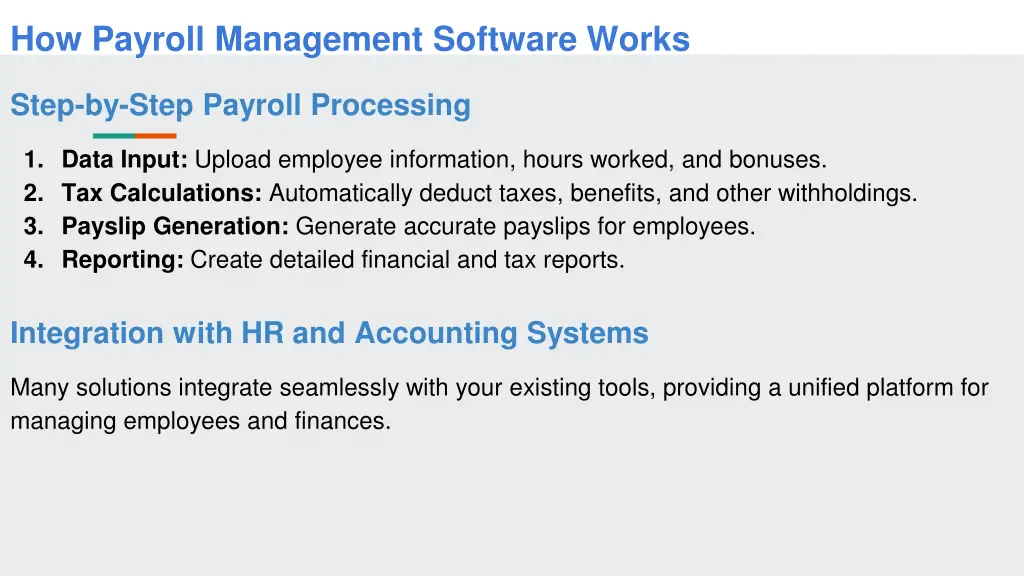 how payroll management software works