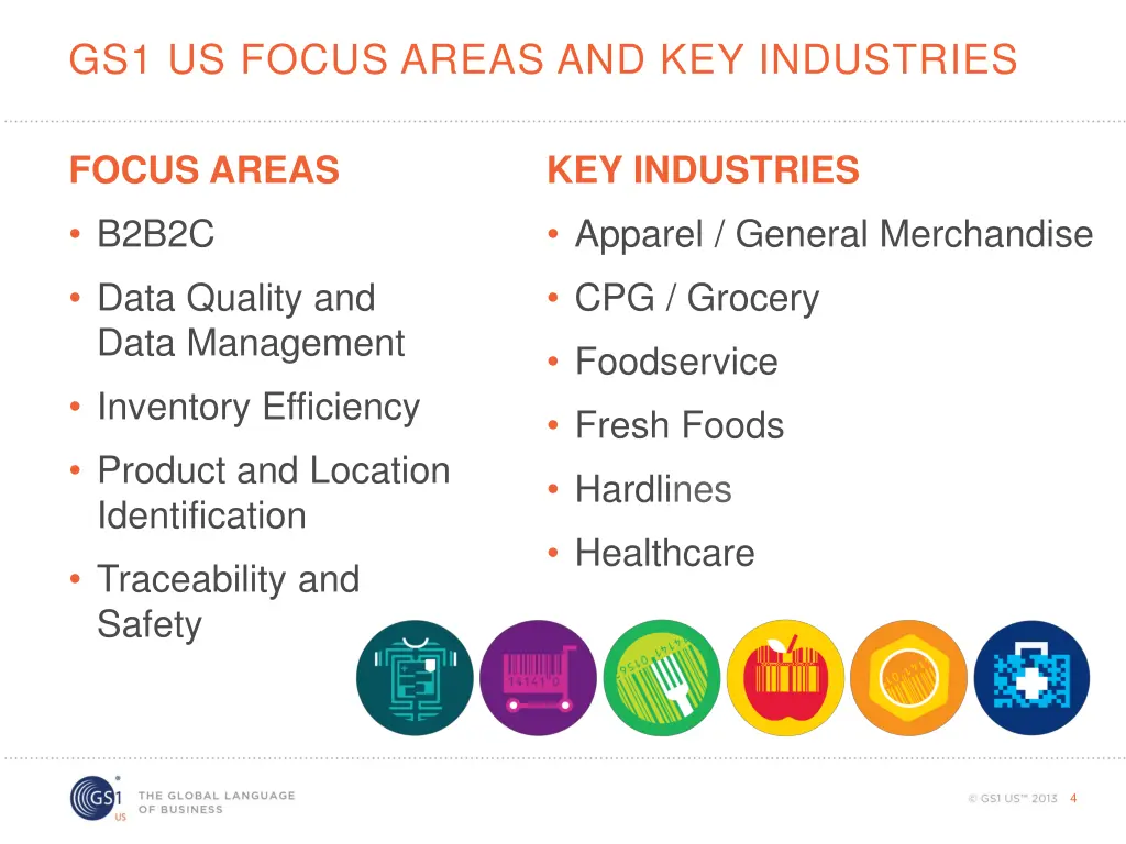 gs1 us focus areas and key industries