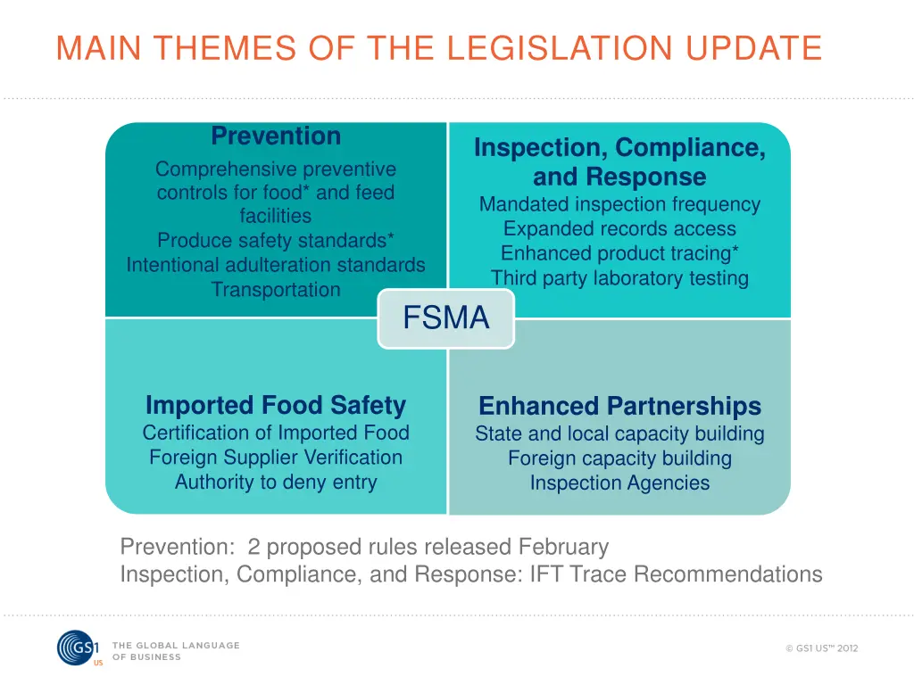 main themes of the legislation update