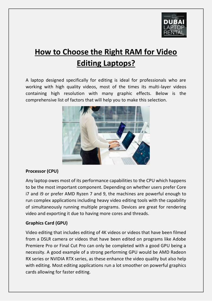 how to choose the right ram for video editing