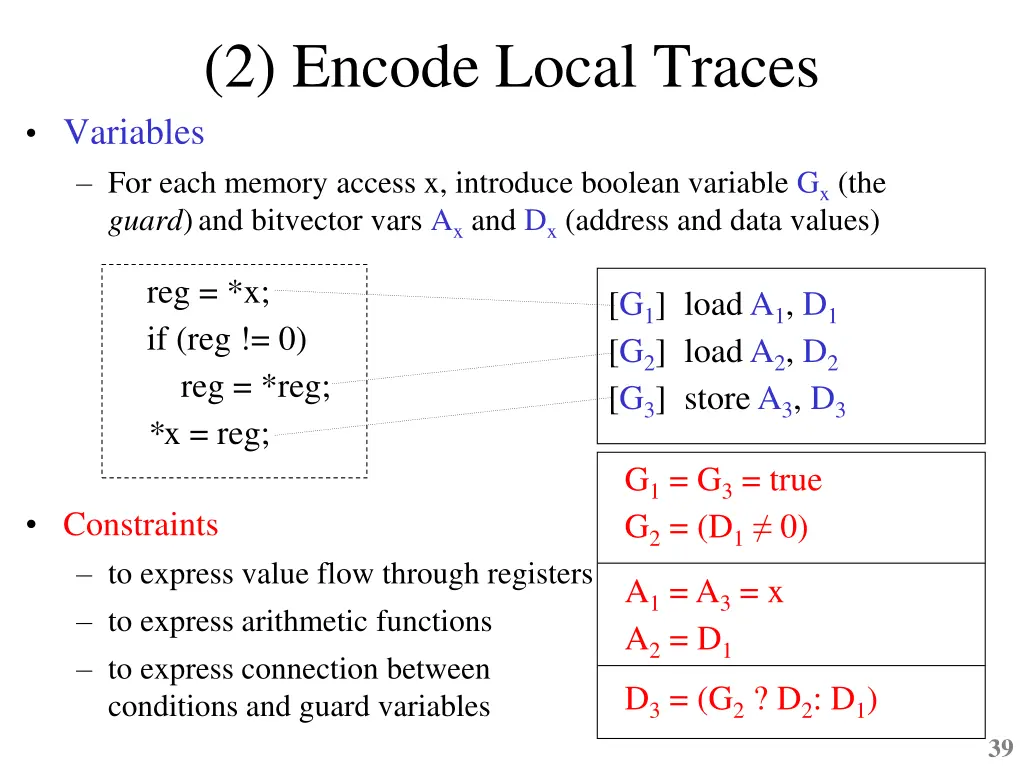 2 encode local traces