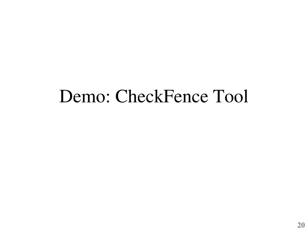 demo checkfence tool