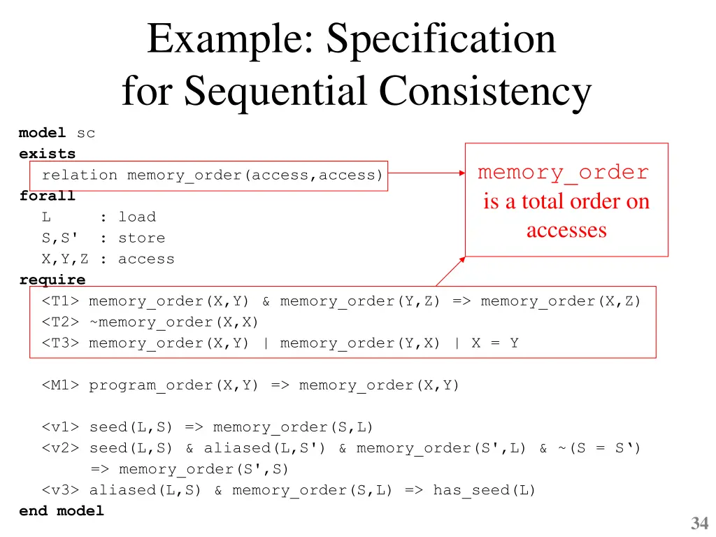 example specification for sequential consistency 1