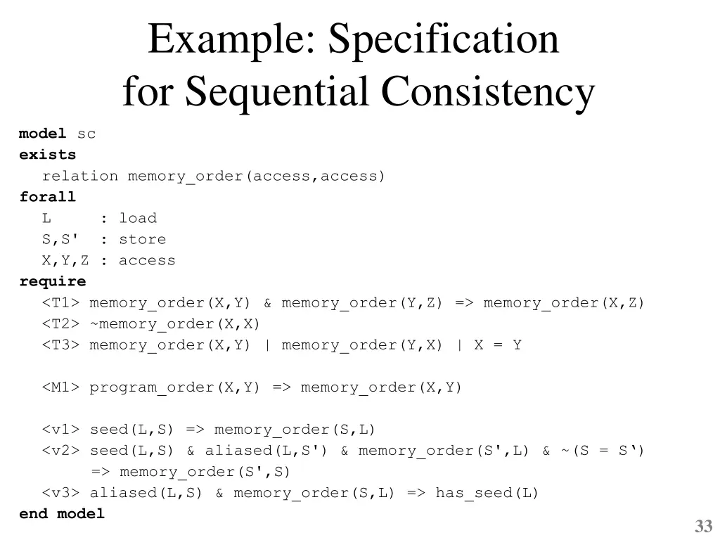 example specification for sequential consistency