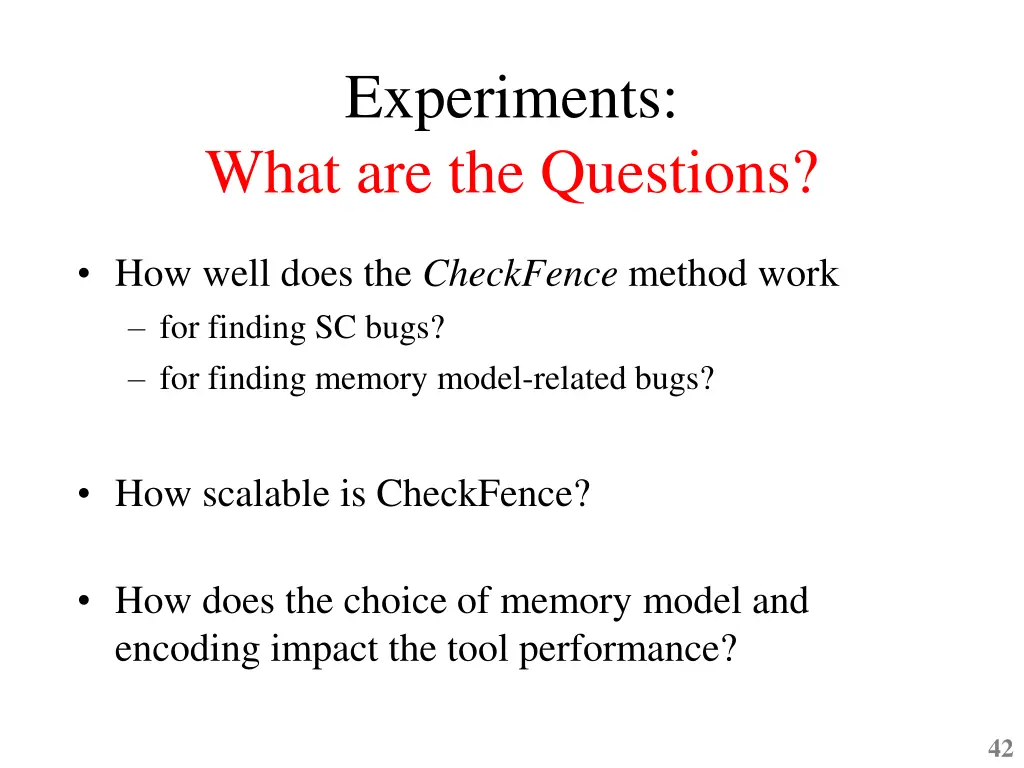 experiments what are the questions