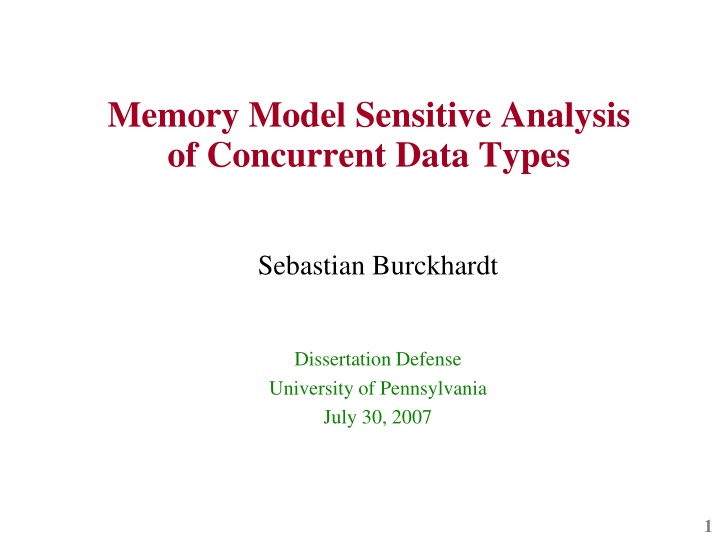 memory model sensitive analysis of concurrent