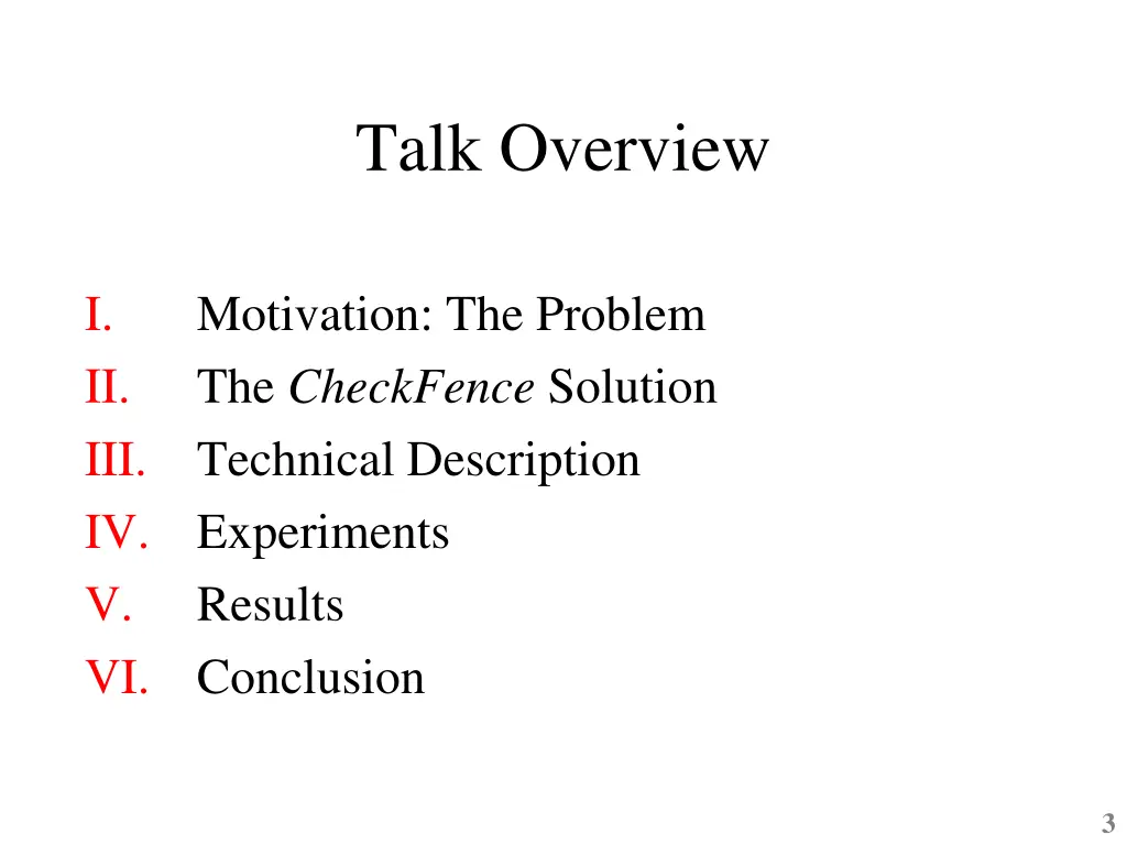 talk overview