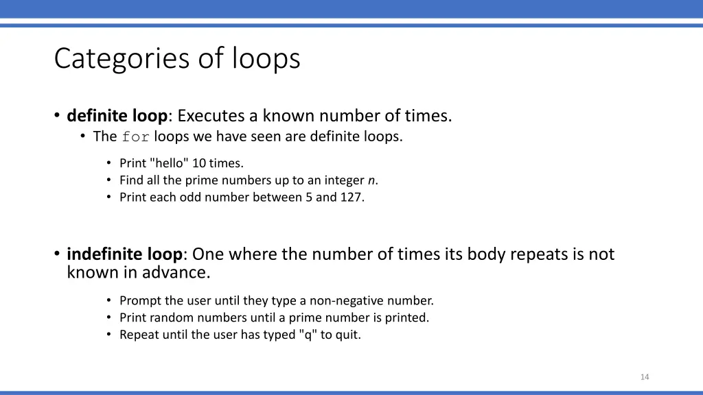 categories of loops