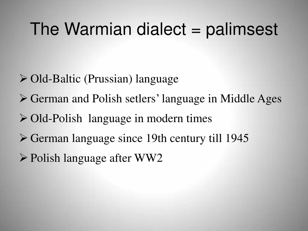 the warmian dialect palimsest