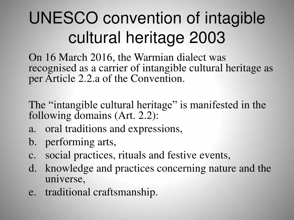 unesco convention of intagible cultural heritage