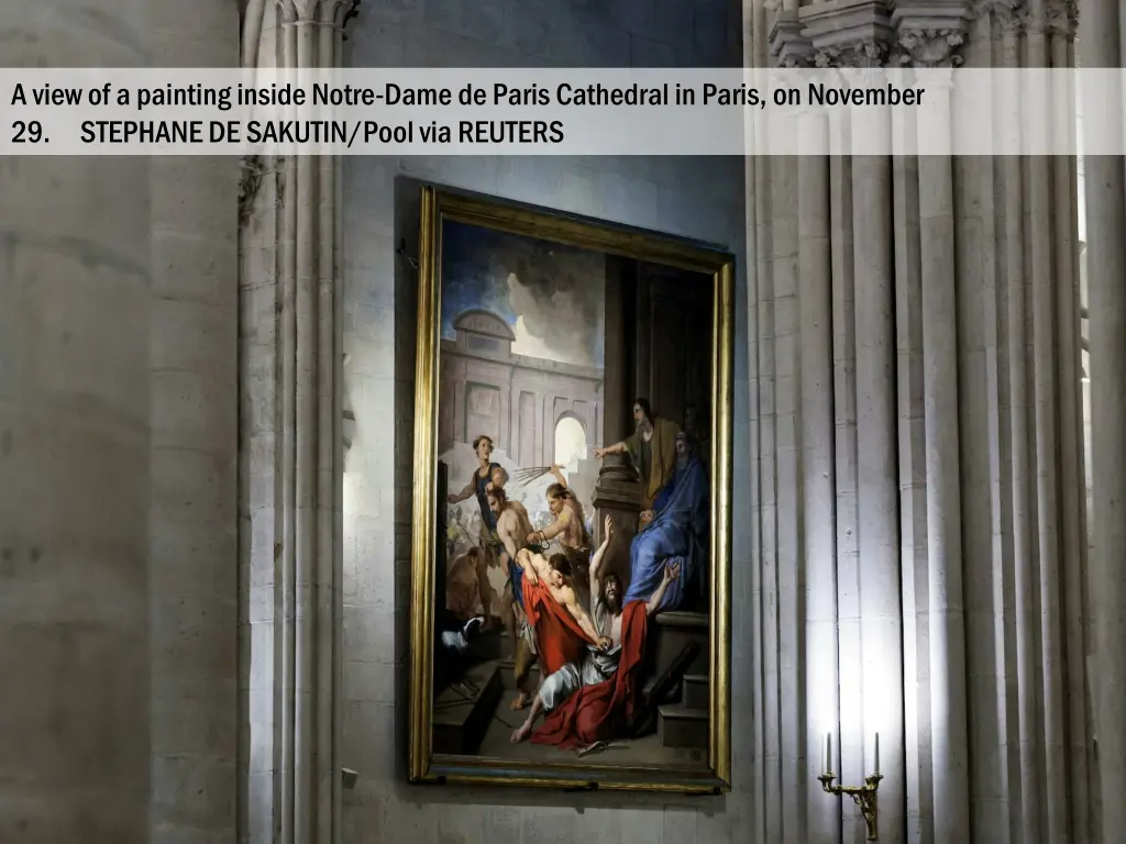 a view of a painting inside notre dame de paris