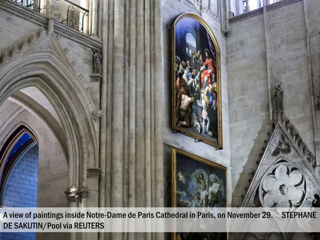 a view of paintings inside notre dame de paris