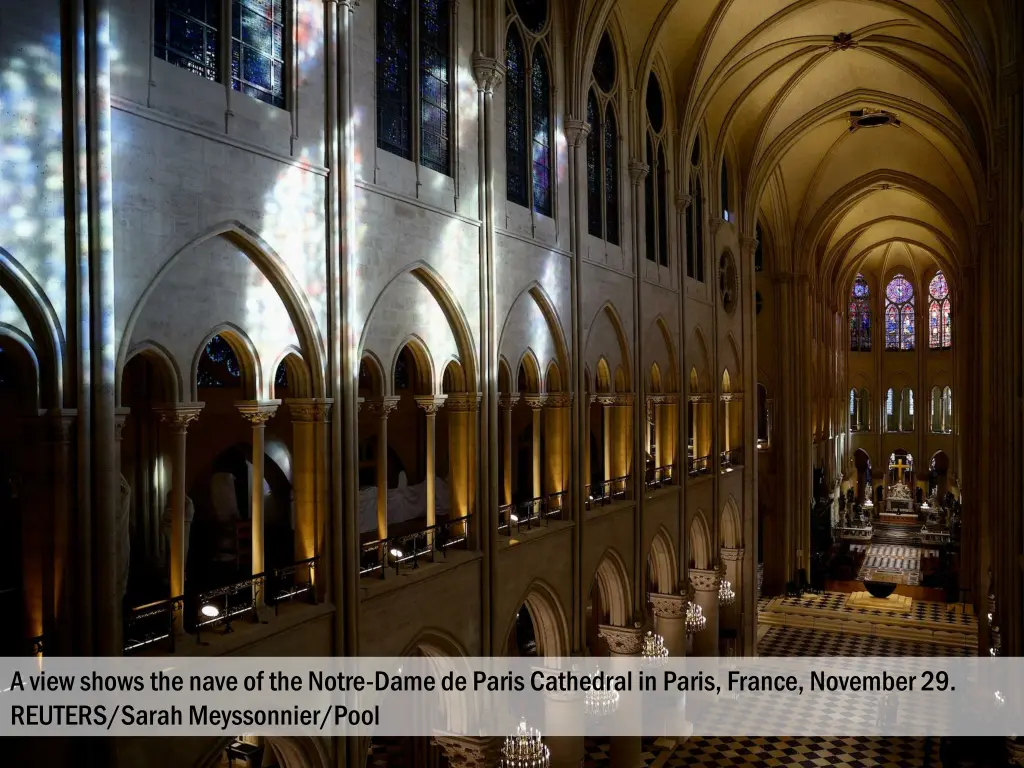 a view shows the nave of the notre dame de paris