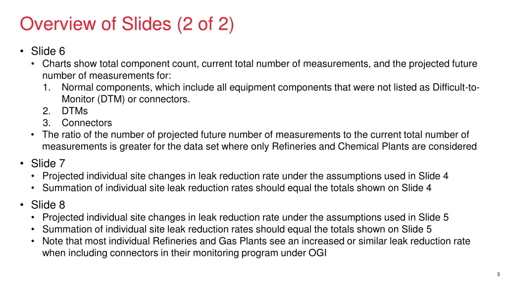 overview of slides 2 of 2