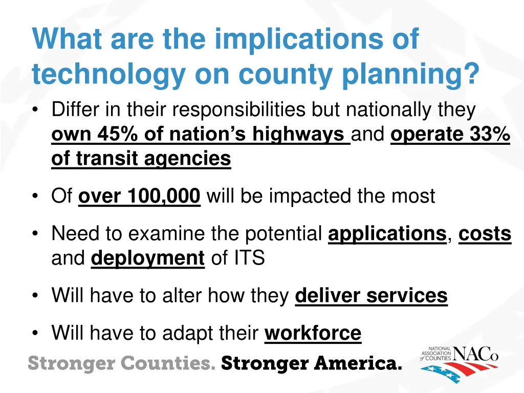 what are the implications of technology on county