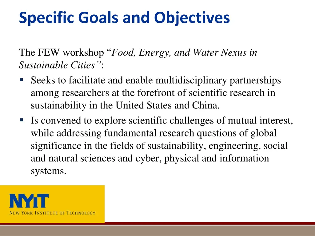 specific goals and objectives
