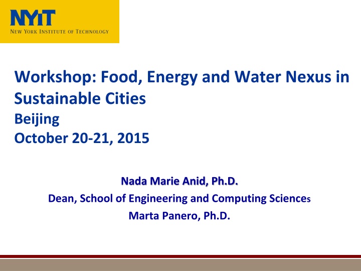 workshop food energy and water nexus