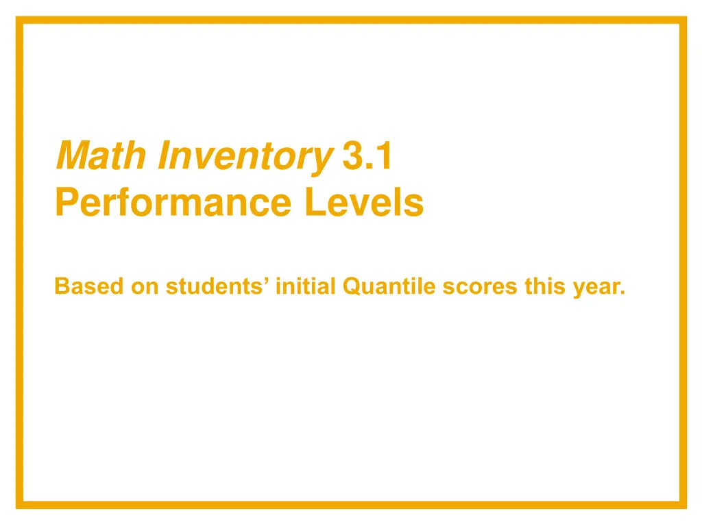 math inventory 3 1 performance levels