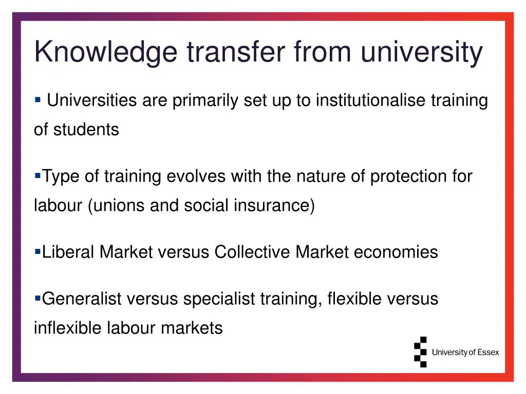 knowledge transfer from university