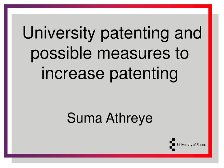 university patenting and possible measures