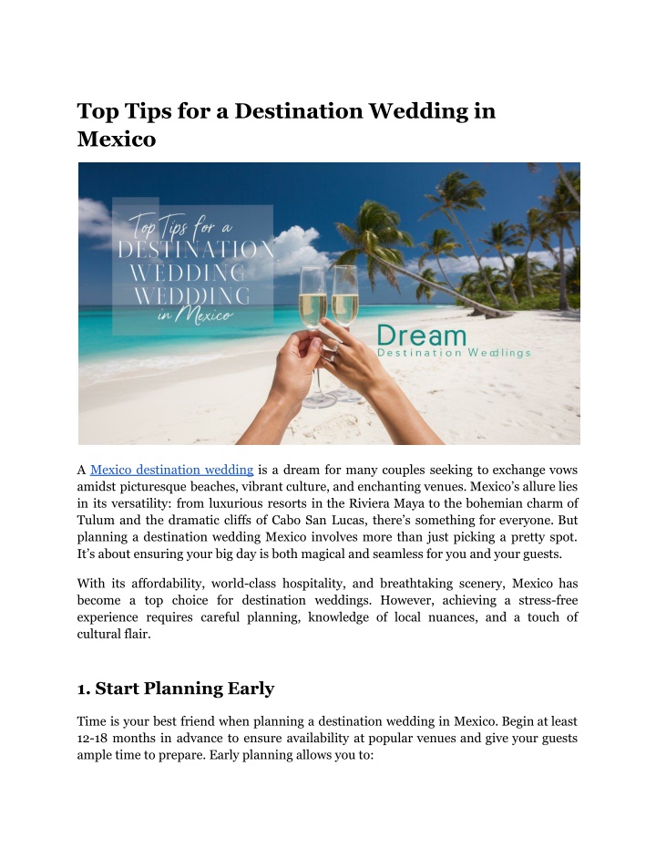 top tips for a destination wedding in mexico