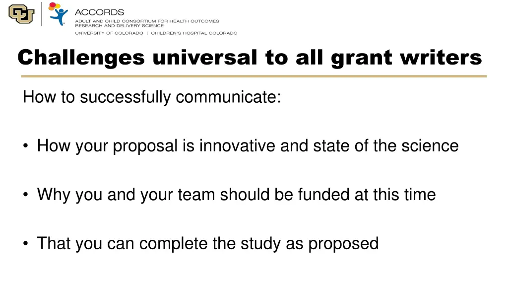 challenges universal to all grant writers