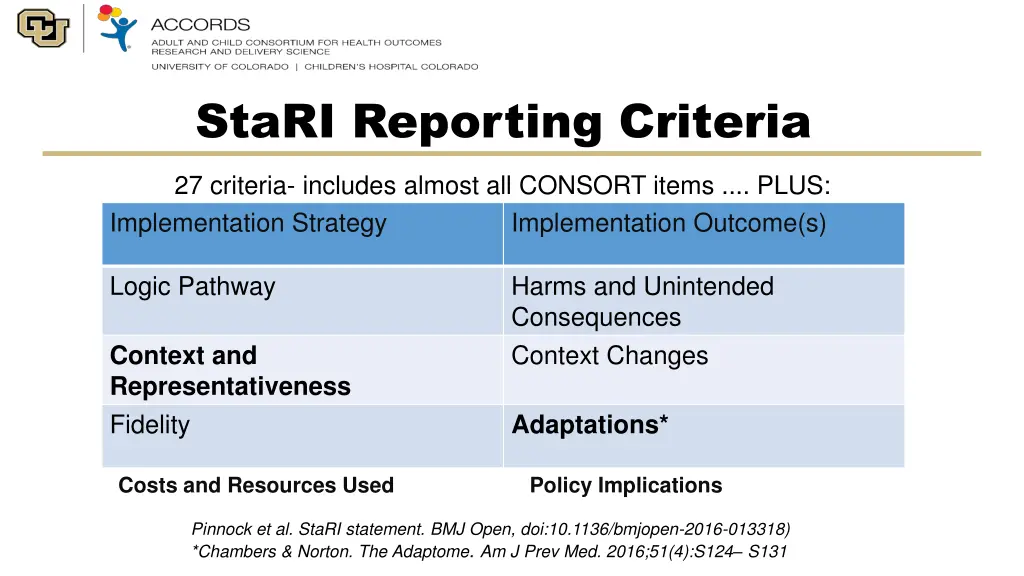 stari reporting criteria