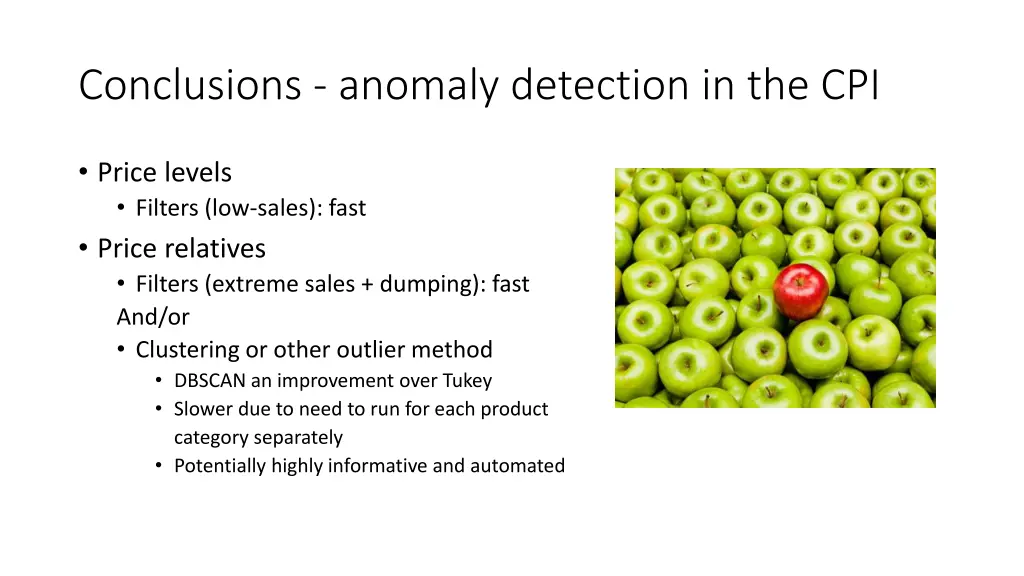 conclusions anomaly detection in the cpi