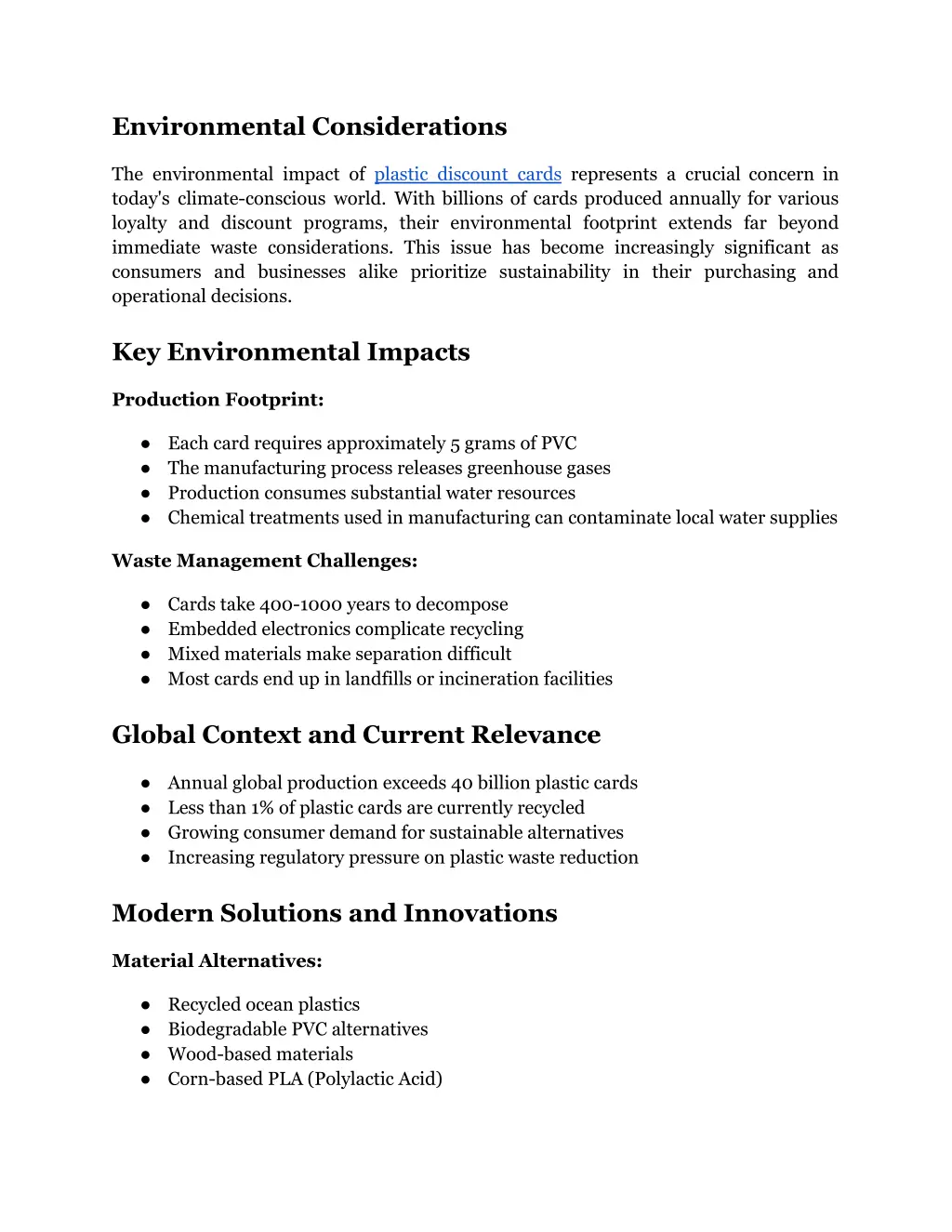 environmental considerations