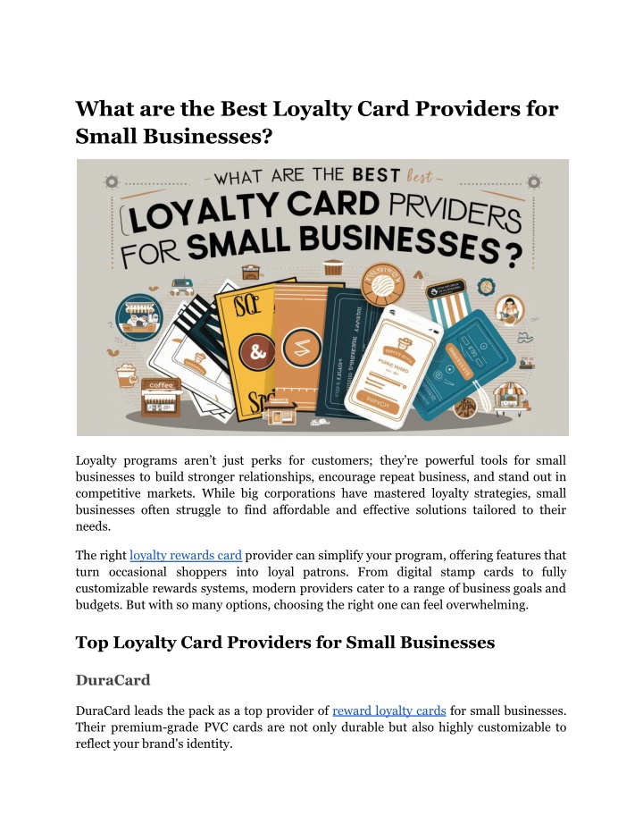 what are the best loyalty card providers