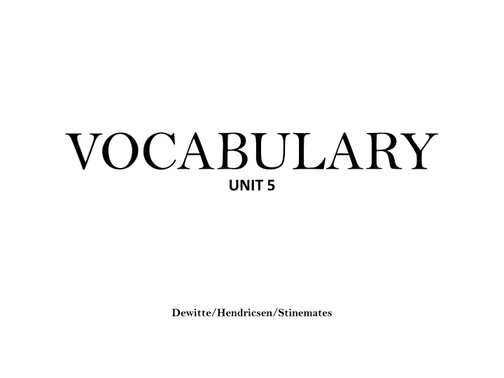 vocabulary unit 5