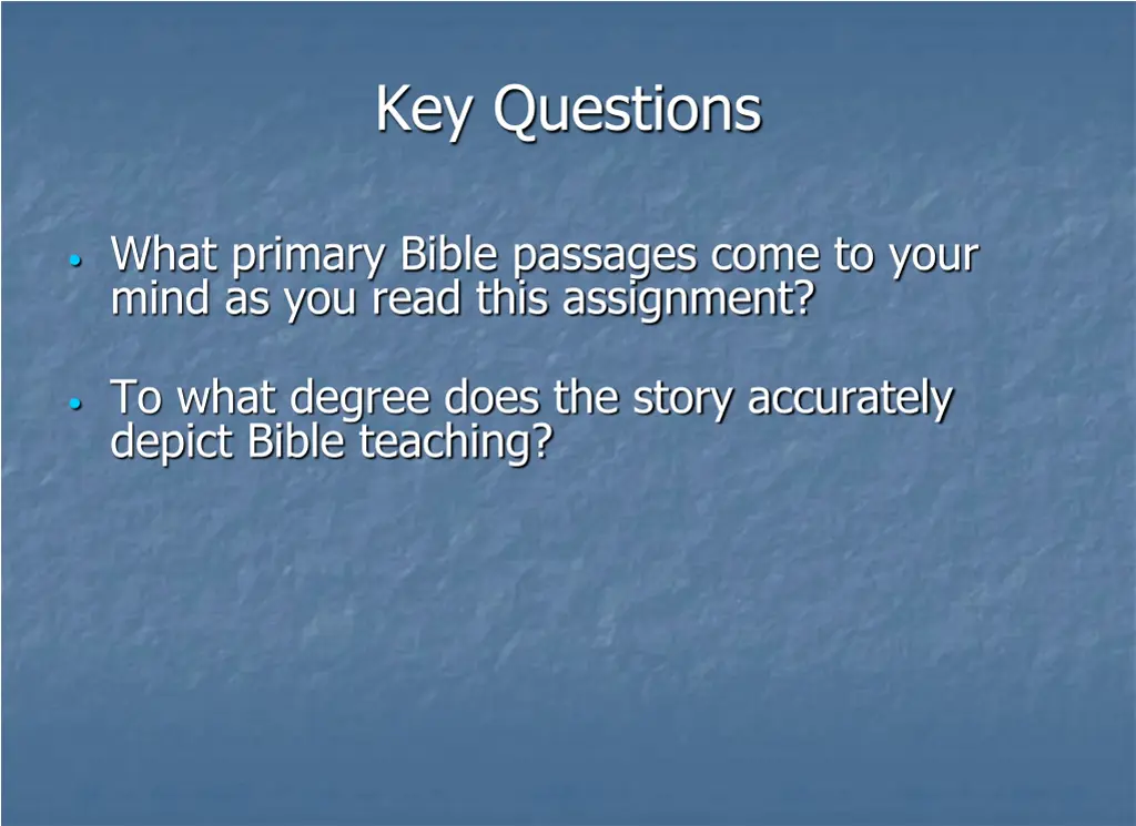 key questions