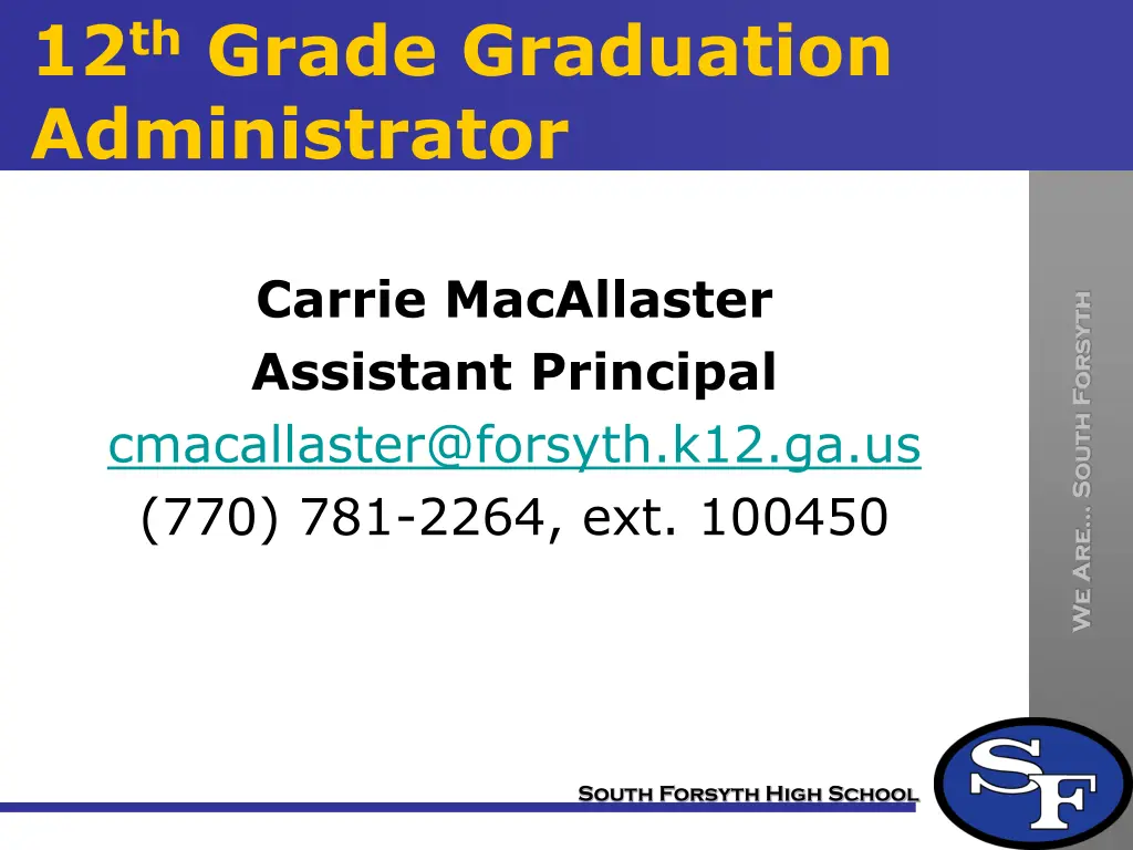 12 th grade graduation administrator