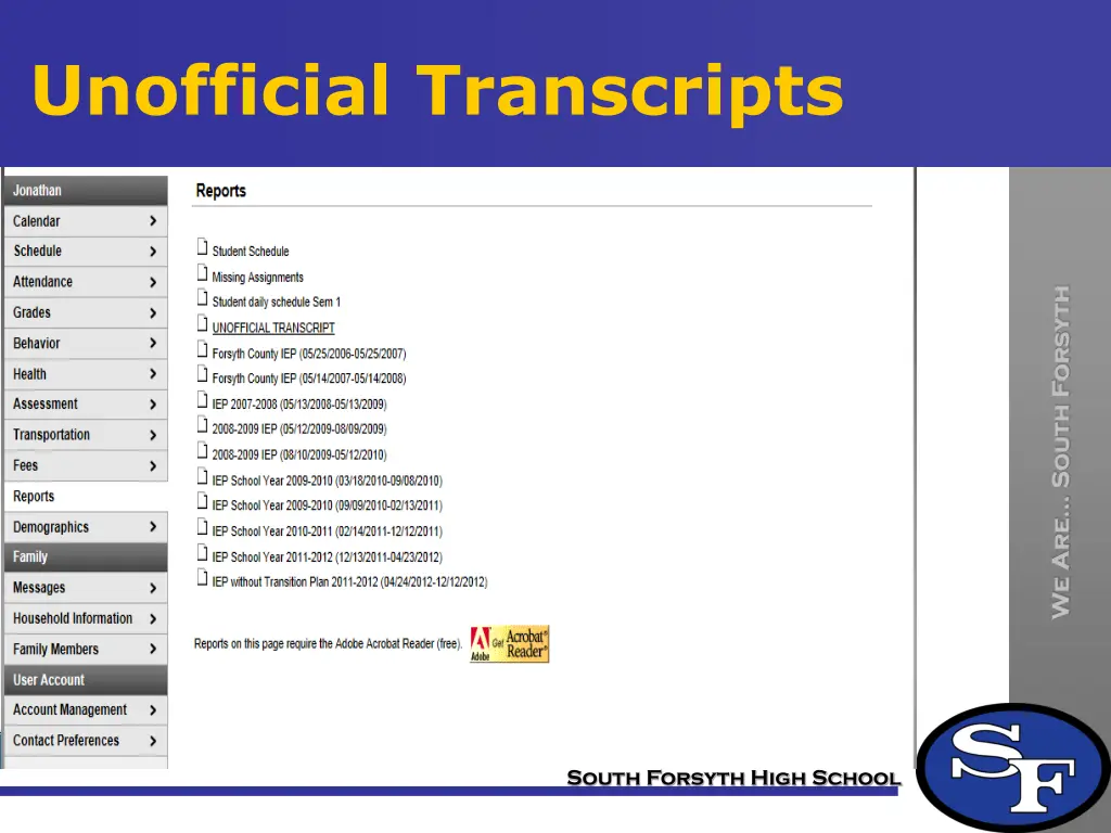 unofficial transcripts 2